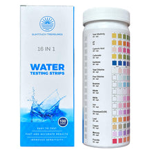 Load image into Gallery viewer, SUNTOUCH TREASURES 16 in 1 High Sensitivity 100 Water Test Strips, pH, Hardness, Chlorine, Lead, Iron, Copper, Lead, Nitrate, Nitrite for Home, Pool or Spa