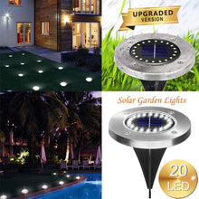 Load image into Gallery viewer, SUNTOUCH TREASURES Solar Ground Lights - 12 Pack Outdoor Disk Lights - Waterproof Garden Light Set for Pathway, Lawn - Bright Landscape Lighting for Yard, Patio, Walkway - Flat Inground 20 LED Lights