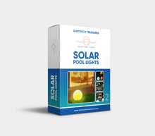 Load image into Gallery viewer, SUNTOUCH TREASURES Solar Powered Floating Pool Light Set - 2 Inflated Swimming Pool LED Ball Lights 14 inches - Hangable, Color Changing Light Up Balls for Outdoor Decorations, Pool Decor, Beach Party