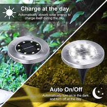 Load image into Gallery viewer, SUNTOUCH TREASURES Solar Ground Lights - 12 Pack Outdoor Disk Lights - Waterproof Garden Light Set for Pathway, Lawn - Bright Landscape Lighting for Yard, Patio, Walkway - Flat Inground 8 LED Lights
