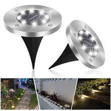 Load image into Gallery viewer, SUNTOUCH TREASURES Solar Ground Lights - 12 Pack Outdoor Disk Lights - Waterproof Garden Light Set for Pathway, Lawn - Bright Landscape Lighting for Yard, Patio, Walkway - Flat Inground 8 LED Lights
